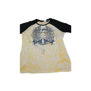 Harley Davidson Yellow washout raglan Graphic size XL